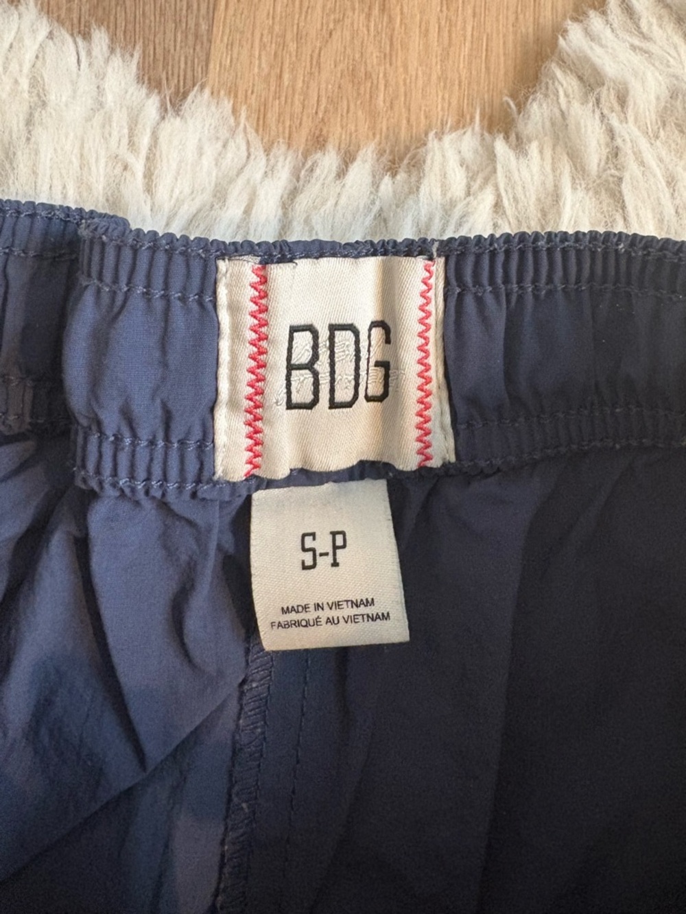 BDG Navy Track Pants with White Piping - Picture 3 of 3